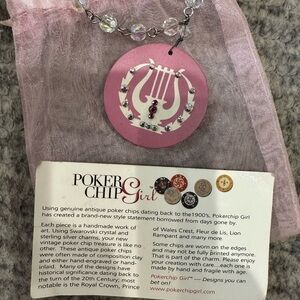 POKER CHIP GIRL  Vintage Poker Chip Necklace, EUC!